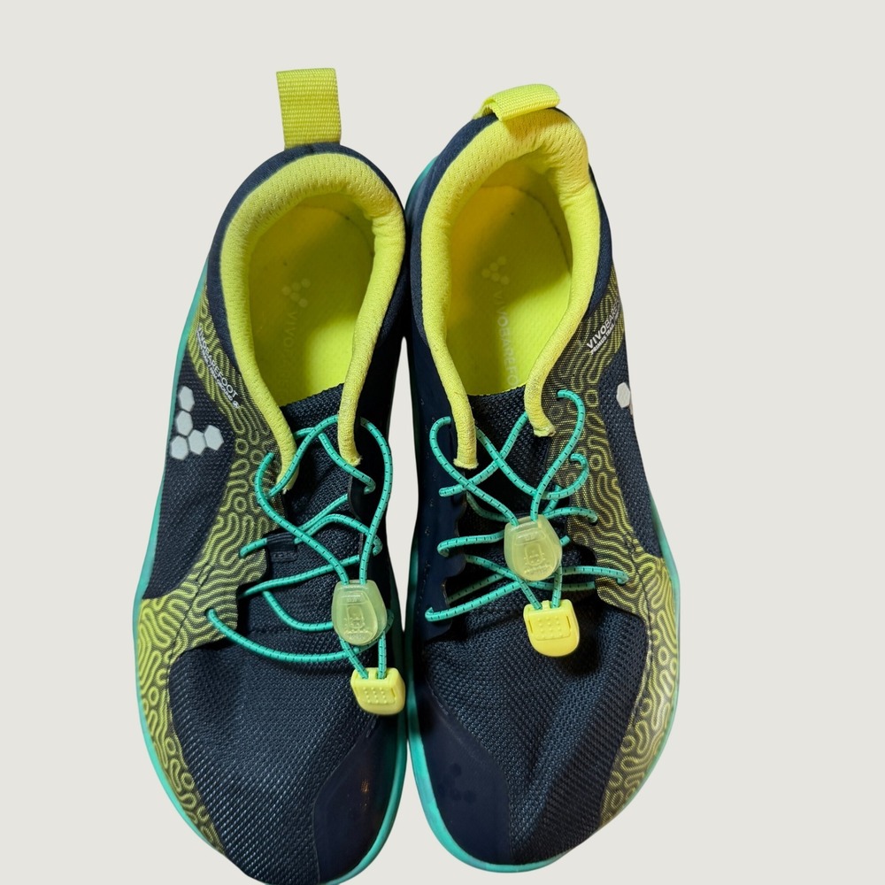 10. Vivobarefoot Primus Trail Firm Ground Kids Shoes EUR 32 US Size 1 Navy Lime